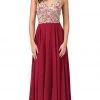 Dancing Queen - 2513 Beaded Embellished Illusion Bodice Chiffon Gown Formal Gowns