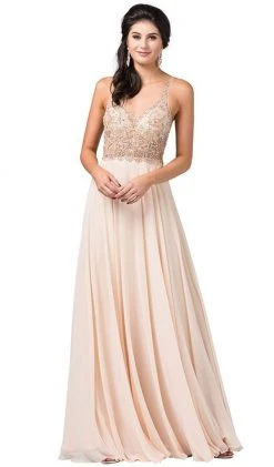 Dancing Queen - 2513 Beaded Embellished Illusion Bodice Chiffon Gown Formal Gowns 12 Dancing Queen - 2513 Beaded Embellished Illusion Bodice Chiffon Gown Formal Gowns