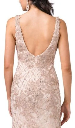 Dancing Queen - 2515 Deep V-Neck Beaded Trumpet Gown Formal Gowns 9 Dancing Queen - 2515 Deep V-Neck Beaded Trumpet Gown Formal Gowns