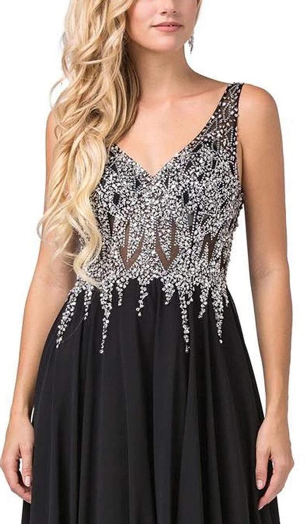 Dancing Queen - 2570 Jewel Ornate Illusion Bodice Chiffon Prom Dress 6 Dancing Queen - 2570 Jewel Ornate Illusion Bodice Chiffon Prom Dress