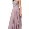 Dancing Queen - 2570 Jewel Ornate Illusion Bodice Chiffon Prom Dress