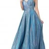 Dancing Queen - 2611 Sweetheart Lace Up Back Metallic Jersey Gown
