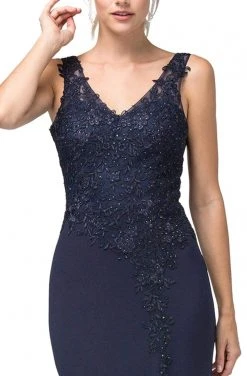 Dancing Queen - 2622 Embroidered V-Neck Dress With Slit 7 Dancing Queen - 2622 Embroidered V-Neck Dress With Slit