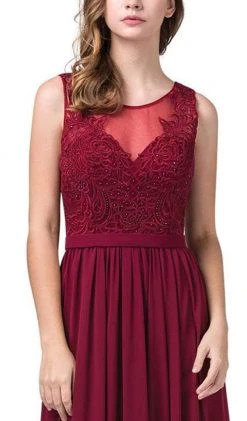 Dancing Queen - 2677 Illusion Neckline Beaded Lace Bodice Chiffon Gown Formal Gowns 11 Dancing Queen - 2677 Illusion Neckline Beaded Lace Bodice Chiffon Gown Formal Gowns