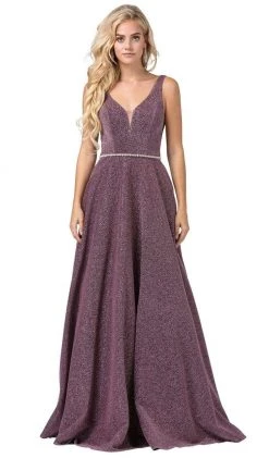Dancing Queen - 2706 Deep V-neck A-line Gown