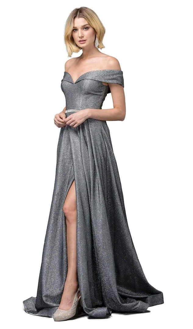 Dancing Queen - 2824 Iridescent Off Shoulder Gown With High Slit Formal Gowns 3 Dancing Queen - 2824 Iridescent Off Shoulder Gown With High Slit Formal Gowns