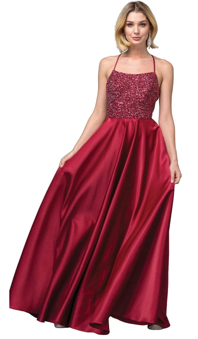 Dancing Queen - 2828 Embellished Halter A-line Gown 3 Dancing Queen - 2828 Embellished Halter A-line Gown