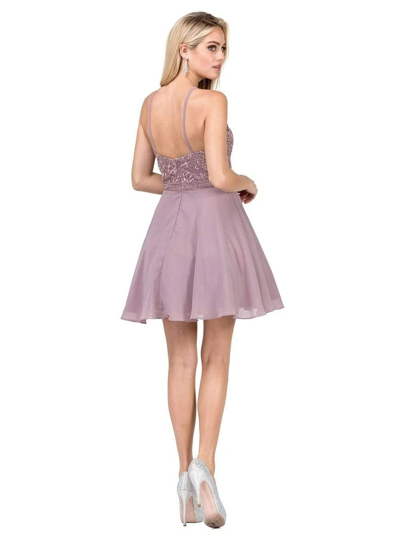 Dancing Queen - 3008 High Halter Embroidered Lace Homecoming Dress 5 Dancing Queen - 3008 High Halter Embroidered Lace Homecoming Dress