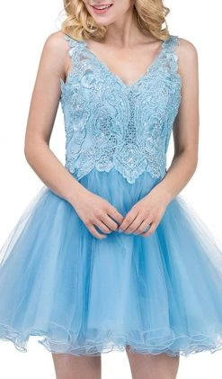 Dancing Queen - 3022 Embroidered V Neck Homecoming Dress 9 Dancing Queen - 3022 Embroidered V Neck Homecoming Dress