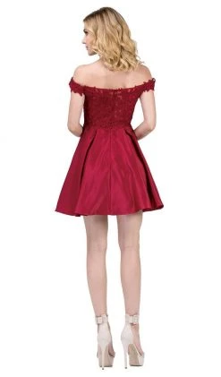 Cocktail Dresses Dancing Queen - 3029 Off-Shoulder A-Line Homecoming Cocktail Dress