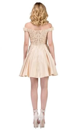 Cocktail Dresses Dancing Queen - 3029 Off-Shoulder A-Line Homecoming Cocktail Dress