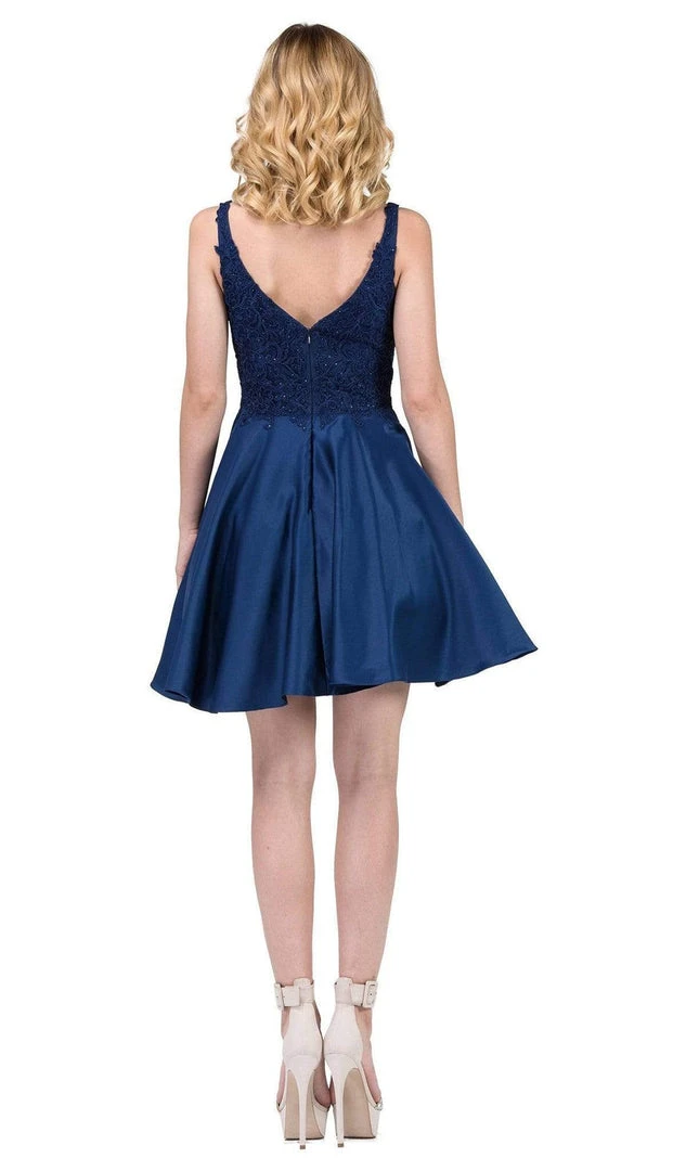 Dancing Queen - 3036 Sleeveless Beaded Lace V-neck Homecoming Dress Cocktail Dresses 10 Dancing Queen - 3036 Sleeveless Beaded Lace V-neck Homecoming Dress Cocktail Dresses