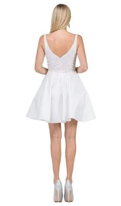 Dancing Queen - 3036 Sleeveless Beaded Lace V-neck Homecoming Dress Cocktail Dresses 21 Dancing Queen - 3036 Sleeveless Beaded Lace V-neck Homecoming Dress Cocktail Dresses