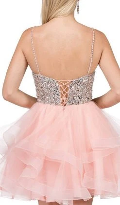 Dancing Queen - 3050 Bejeweled V-neck Tiered A-line Homecoming Dress 11 Dancing Queen - 3050 Bejeweled V-neck Tiered A-line Homecoming Dress