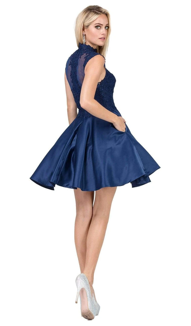 Cocktail Dresses Dancing Queen - 3069 Appliqued Illusion High Neck Homecoming Dress 10 Cocktail Dresses Dancing Queen - 3069 Appliqued Illusion High Neck Homecoming Dress