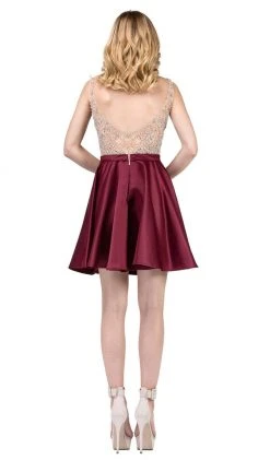 Cocktail Dresses Dancing Queen - 3092 Bejeweled V-neck A-line Homecoming Dress