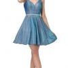 Dancing Queen - 3142 V-Neck Pleated A-Line Cocktail Dress Cocktail Dresses
