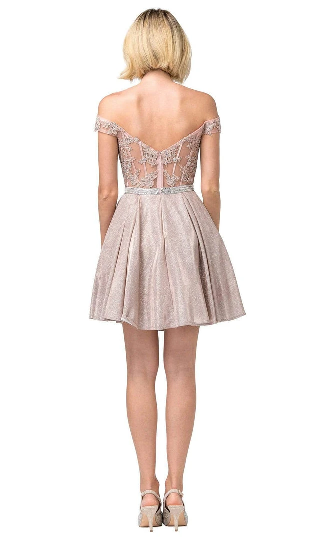 Dancing Queen - 3189 Embroidered Off-Shoulder A-line Dress 5 Dancing Queen - 3189 Embroidered Off-Shoulder A-line Dress