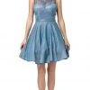 Cocktail Dresses Dancing Queen - 3194 Beaded Illusion Scoop Metallic Dress