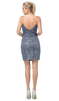 Cocktail Dresses Dancing Queen - 3216 Glitter Plunging V-Neck Cocktail Dress 7 Cocktail Dresses Dancing Queen - 3216 Glitter Plunging V-Neck Cocktail Dress