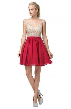 Cocktail Dresses Dancing Queen - 3221 Embellished V-neck A-line Cocktail Dress