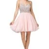 Cocktail Dresses Dancing Queen - 3226 Embellished Plunging V-Neck A-Line Dress