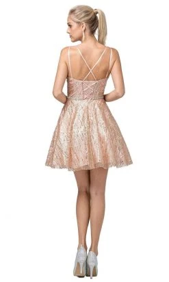 Dancing Queen - 3227 Embellished Plunging V-neck A-line Dress 7 Dancing Queen - 3227 Embellished Plunging V-neck A-line Dress