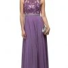 Formal Gowns Dancing Queen 9458 Beaded Illusion Lace Applique A-Line Dress - 1 Pc Dusty Lilac In Size XS Available