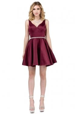 Dancing Queen - 9504 Jeweled Waistband Sweetheart Neck Satin A-line Cocktail Dress - 1 Pc Navy In Size L Available 11 Dancing Queen - 9504 Jeweled Waistband Sweetheart Neck Satin A-line Cocktail Dress - 1 Pc Navy In Size L Available