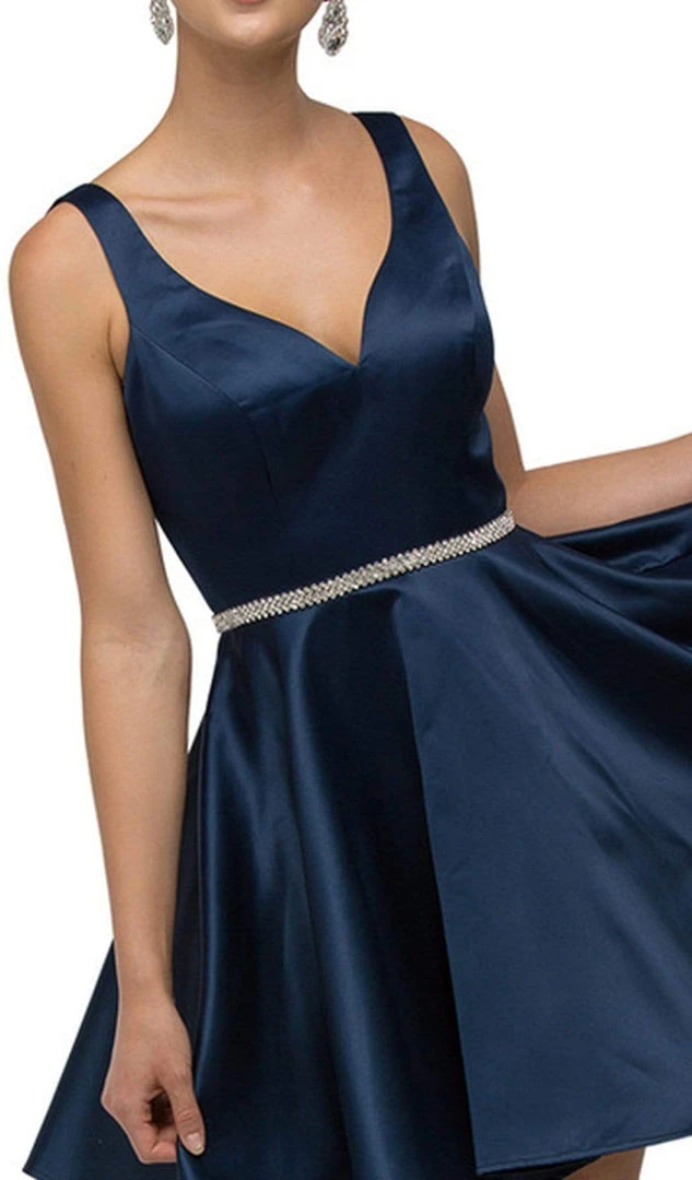 Cocktail Dresses Dancing Queen - 9504 Sleeveless Sweetheart Satin Bejeweled Cocktail Dress 5 Cocktail Dresses Dancing Queen - 9504 Sleeveless Sweetheart Satin Bejeweled Cocktail Dress