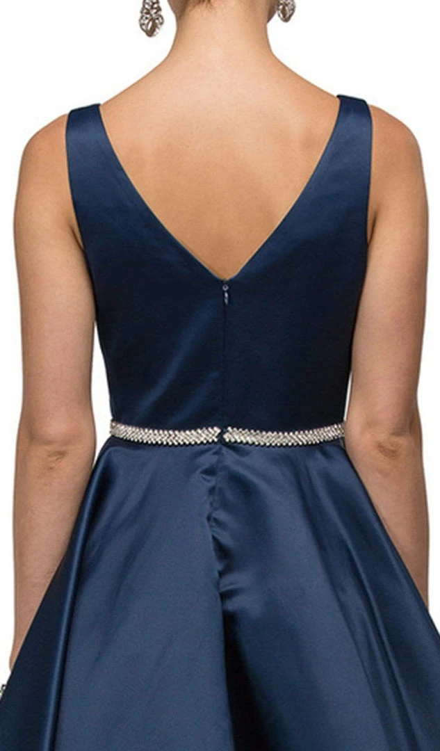 Cocktail Dresses Dancing Queen - 9504 Sleeveless Sweetheart Satin Bejeweled Cocktail Dress 6 Cocktail Dresses Dancing Queen - 9504 Sleeveless Sweetheart Satin Bejeweled Cocktail Dress