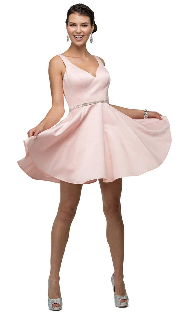 Cocktail Dresses Dancing Queen - 9504 Sleeveless Sweetheart Satin Bejeweled Cocktail Dress 7 Cocktail Dresses Dancing Queen - 9504 Sleeveless Sweetheart Satin Bejeweled Cocktail Dress