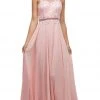 Dancing Queen - 9548 Jeweled Illusion Halter Chiffon Prom Dress Formal Gowns