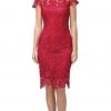 Dancing Queen - 9677 Lace Embroidered Scoop Neck Fitted Dress 2 Dancing Queen - 9677 Lace Embroidered Scoop Neck Fitted Dress