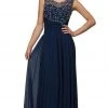 Formal Gowns Dancing Queen - Asymmetrically Ruched Illusion A-Line Prom Dress 8816 - 1 Pc Navy In Size S Available