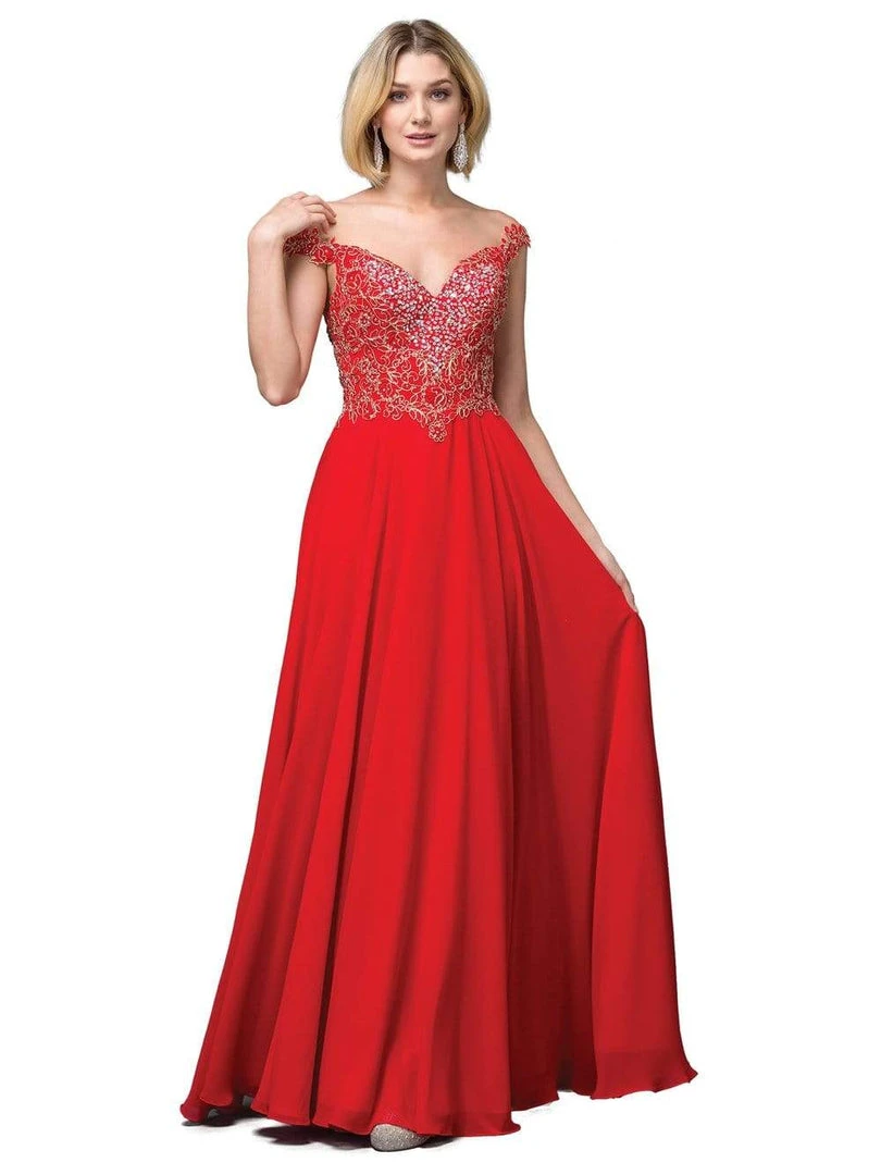 Dancing Queen - Beaded Lace Chiffon Gown 2818 Formal Gowns 11 Dancing Queen - Beaded Lace Chiffon Gown 2818 Formal Gowns