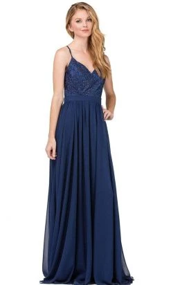 Dancing Queen - Beaded Lace V-neck A-line Prom Dress 9850 - 1 Pc Navy In Size XS Available 11 Dancing Queen - Beaded Lace V-neck A-line Prom Dress 9850 - 1 Pc Navy In Size XS Available