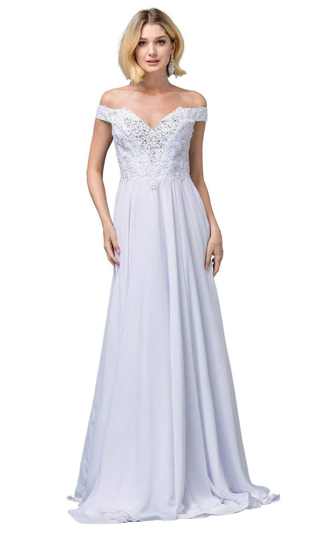 Dancing Queen Bridal - 137 Embellished Off-Shoulder A-line Gown Formal Gowns 3 Dancing Queen Bridal - 137 Embellished Off-Shoulder A-line Gown Formal Gowns