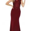 Dancing Queen - Cap Sleeves Embroidered Trumpet Gown 2920 - 1 Pc Burgundy In Size M Available 2 Dancing Queen - Cap Sleeves Embroidered Trumpet Gown 2920 - 1 Pc Burgundy In Size M Available