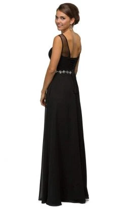 Dancing Queen - Illusion Chiffon A-line Dress 9541 - 1 Pc Black In Size XS Available