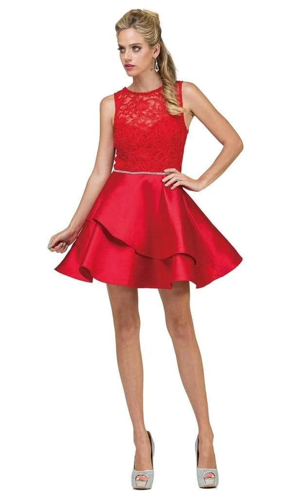 Dancing Queen - Lace Layered A-Line Cocktail Dress 2011 - 1 Pc Red In Size XL Available 3 Dancing Queen - Lace Layered A-Line Cocktail Dress 2011 - 1 Pc Red In Size XL Available