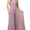 Dancing Queen - Spaghetti Strap Embroidered A-line Dress 2571 - 1 Pc Mocha In Size XS Available Formal Gowns