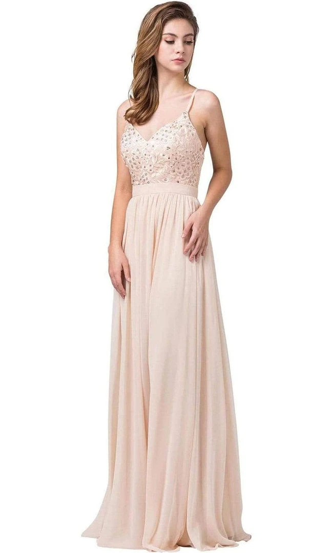 Dancing Queen - Spaghetti Strap Embroidered A-line Dress 2571 - 1 Pc Mocha In Size XS Available Formal Gowns 4 Dancing Queen - Spaghetti Strap Embroidered A-line Dress 2571 - 1 Pc Mocha In Size XS Available Formal Gowns