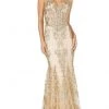Formal Gowns Dancing Queen - Spaghetti Straps Sequin Long Gown 4118 - 2 Pcs Gold In Sizes Small And Medium Available 1 Formal Gowns Dancing Queen - Spaghetti Straps Sequin Long Gown 4118 - 2 Pcs Gold In Sizes Small And Medium Available