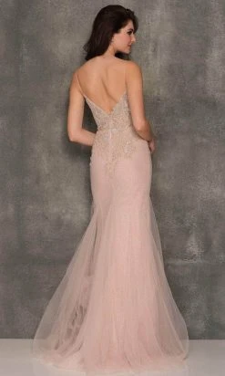 Formal Gowns Dave & Johnny A10388 - Embellished Bodice Plunging Neck Prom Dress