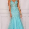 Dave & Johnny A10459 - Laced Fit And Flare Prom Gown 2 Dave & Johnny A10459 - Laced Fit And Flare Prom Gown