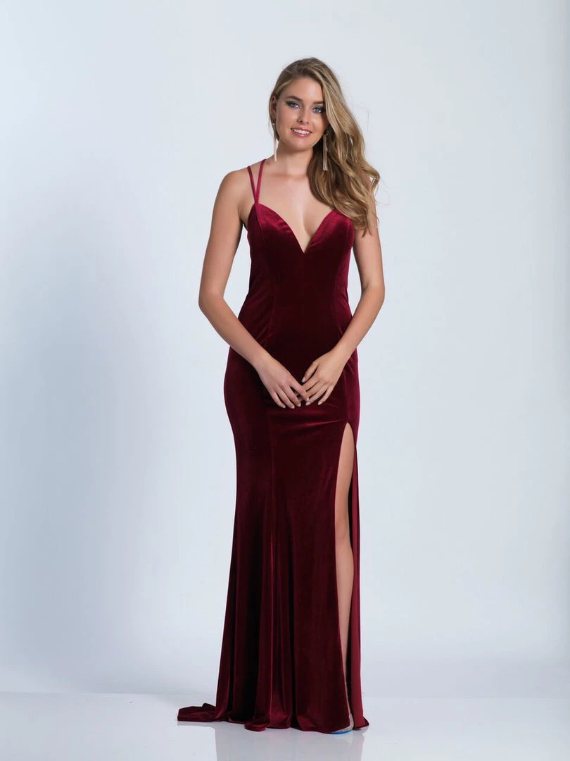 Dave & Johnny Strappy Fitted Gown With Slit 3582 - 1 Pc Burgundy In Size 0 Available Formal Gowns 3 Dave & Johnny Strappy Fitted Gown With Slit 3582 - 1 Pc Burgundy In Size 0 Available Formal Gowns