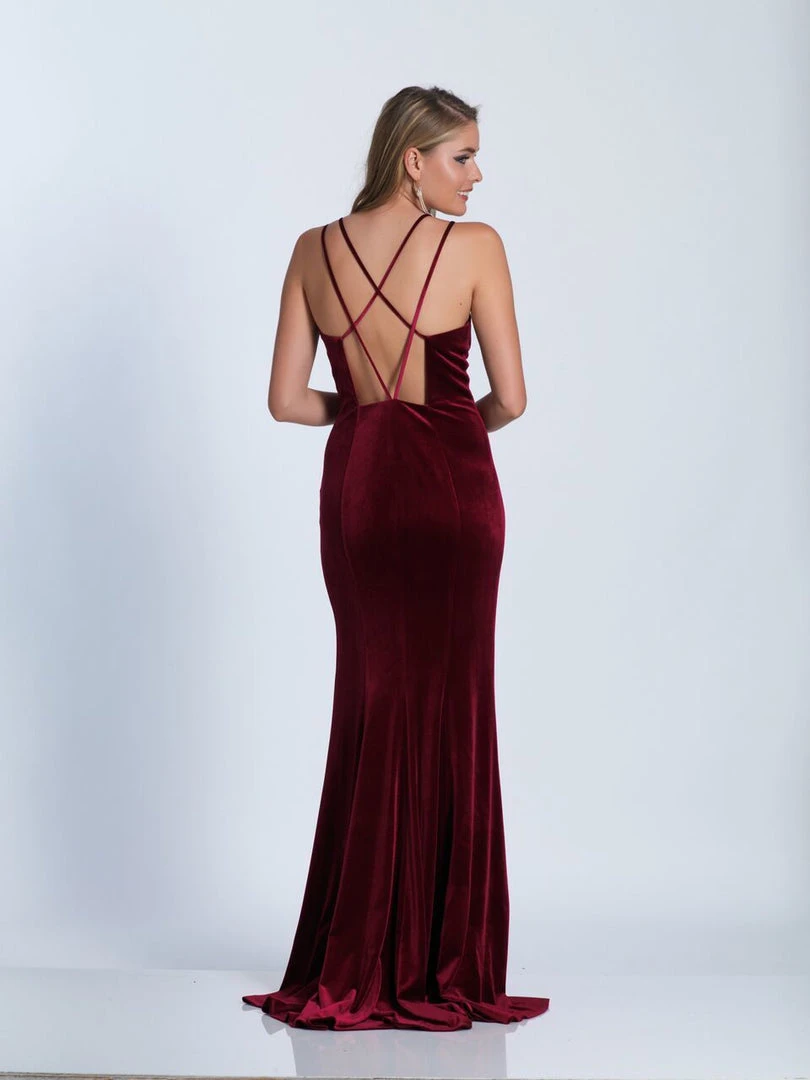 Dave & Johnny Strappy Fitted Gown With Slit 3582 - 1 Pc Burgundy In Size 0 Available Formal Gowns 4 Dave & Johnny Strappy Fitted Gown With Slit 3582 - 1 Pc Burgundy In Size 0 Available Formal Gowns