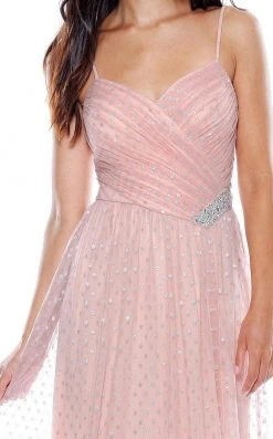 Decode 1.8 - 181963 Bejeweled V-neck Sheath Dress