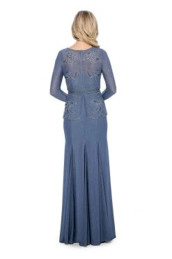 Decode 1.8 - 183951 Long Sleeve Pop Over Embellished Trumpet Gown